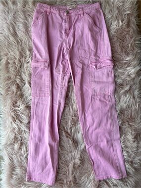 Only Pink High-Rise Cargo Pants XS